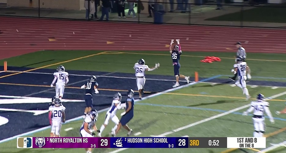 Hudson Football Touchdown Screen Shot